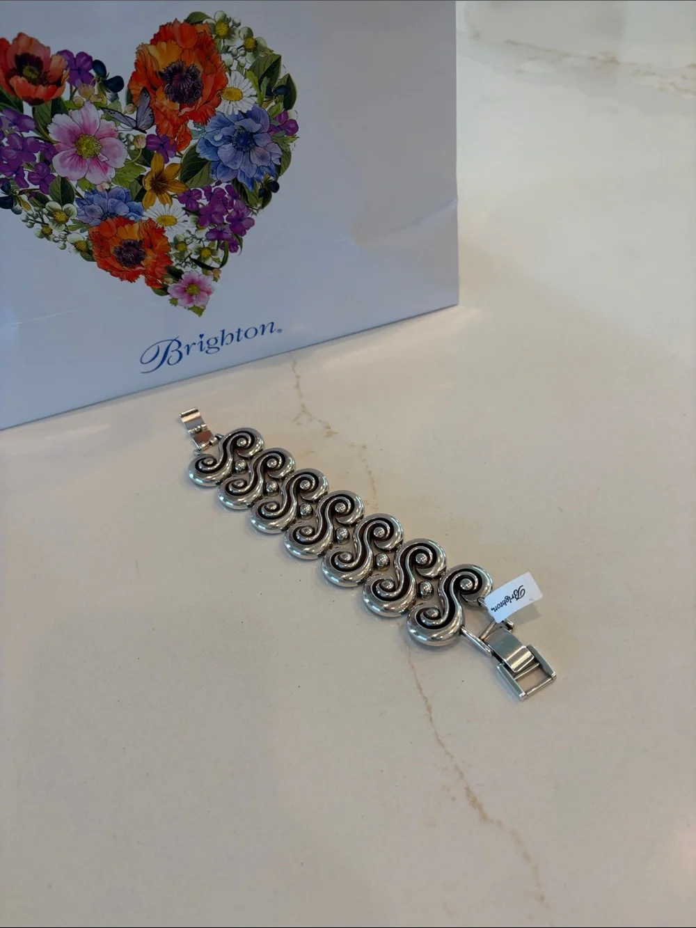 NWT Brighton Silver Swirl Link Bracelet - Silver